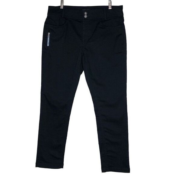 Prana Black Mid Rise Slim Leg Dark Academia Pants Size 12 - Picture 1 of 15